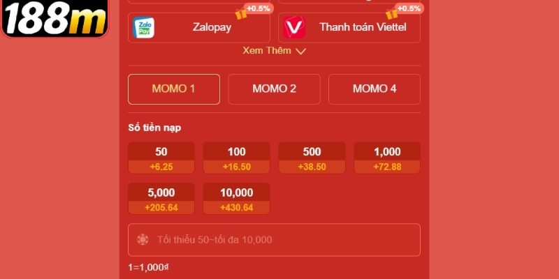 Chuyển vốn qua ví điện tử 188m